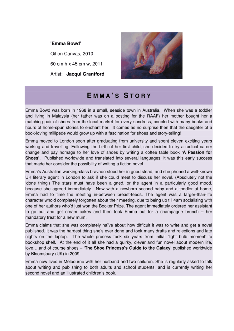 Emma's Story - Hands Exhibit - Chapel on Chapel, Melb, 2010